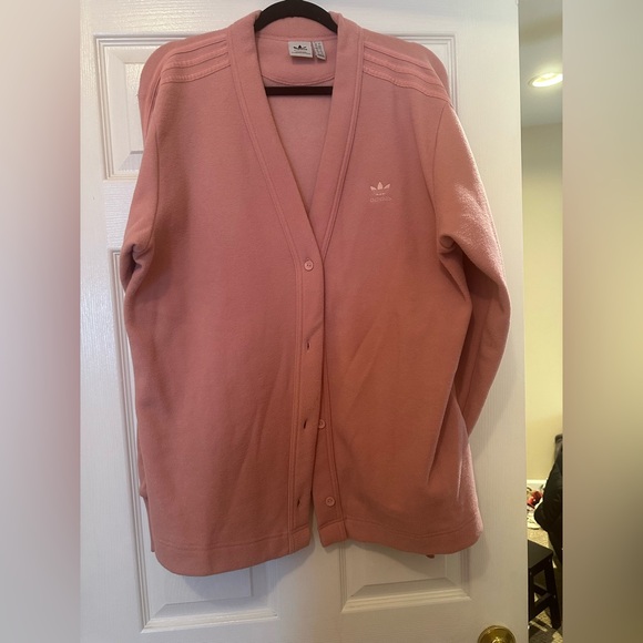 ADIDAS ORIGINALS SOFT LOOSE CARDIGAN SWEATER WONDER MAUVE KIMONO WINTER EASE - Picture 5 of 7